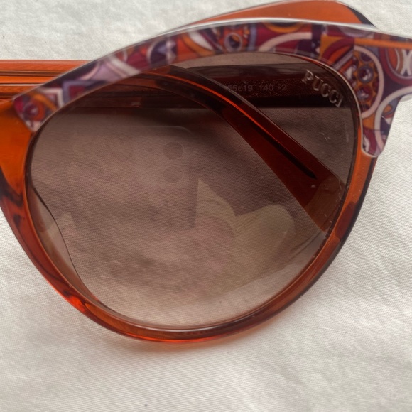 Emilio Pucci Paisley Brown Cat-Eye Sunglasses - Picture 4 of 6